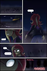 Size: 1500x2250 | Tagged: safe, artist:jase1505, deleted from derpibooru, derpibooru import, sunset shimmer, ghost, ghost pony, human, undead, series:sunlight horizons, equestria girls, comic, mindscape, nightmare, scared