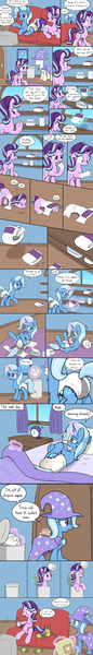 Size: 2100x14636 | Tagged: abdl, alarm clock, alcohol, all in one, alternate ending, artist:skitter, baby powder, baby wipes, bed, cape, clock, clothes, comic, couch, cutie mark, derpibooru import, dialogue, diaper, diaper change, diaper fetish, diaper package, diaper pail, diaper tf, duo, duo female, edit, female, fetish, foal powder, foal wipes, frown, happy, hat, horn, horn impalement, inanimate tf, indoors, lying down, magic, messy diaper, open mouth, peeing in diaper, poop, pooped diaper, poopy diaper, prone, ptsd glimmer, questionable, reversal, scat, scrunchy face, semi-grimdark, show accurate, sick, smiling, source needed, speech bubble, starlight glimmer, talking, telekinesis, television, text, transformation, traumatized, trixie, trixie's cape, trixie's hat, underhoof, waking up, window, wipes