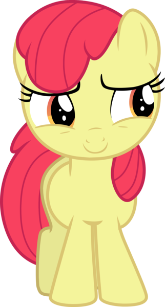 Size: 2058x3836 | Tagged: safe, artist:tomfraggle, derpibooru import, edit, editor:slayerbvc, vector edit, apple bloom, earth pony, pony, absurd resolution, accessory-less edit, female, filly, missing accessory, simple background, smiling, solo, transparent background, vector