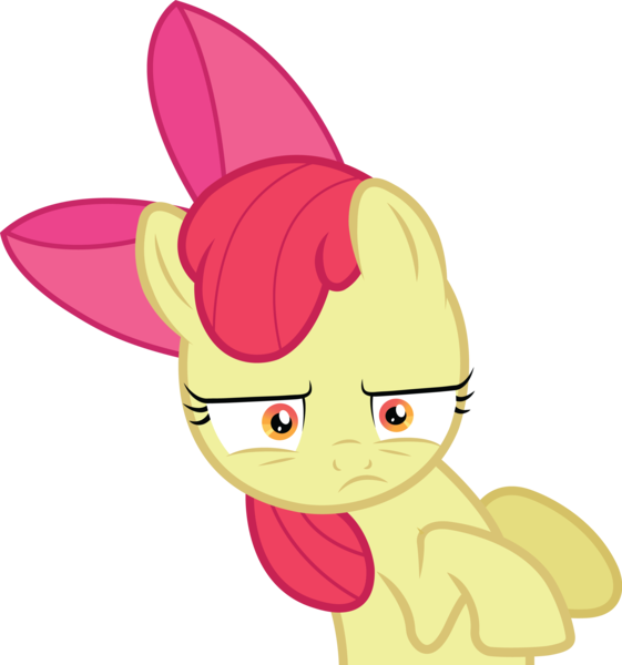 Size: 4502x4813 | Tagged: safe, artist:craftybrony, derpibooru import, apple bloom, earth pony, pony, apple bloom is not amused, bow, female, filly, hair bow, simple background, solo, transparent background, unamused, vector