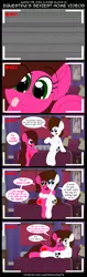 Size: 2120x6705 | Tagged: suggestive, artist:aarondrawsarts, derpibooru import, oc, oc:brain teaser, oc:rose bloom, earth pony, pony, bed, bedroom, blushing, brainbloom, camera, camera shot, chest fluff, comic, dialogue, female, hug, imminent sex, laying on bed, male, oc x oc, on bed, recording, shipping, straight