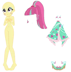 Size: 549x557 | Tagged: safe, artist:cathylility, artist:ra1nb0wk1tty, artist:selenaede, derpibooru import, sour sweet, equestria girls, legend of everfree, alternate universe, base, camp fashion show outfit, clothes, dress, high heels, shoes