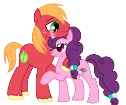 Size: 1470x1230 | Tagged: safe, artist:velveagicsentryyt, derpibooru import, big macintosh, sugar belle, earth pony, pony, unicorn, blushing, cute, female, hug, male, mare, neck nuzzle, nuzzling, one eye closed, raised hoof, shipping, simple background, smiling, stallion, straight, sugarmac, transparent background