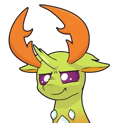 Size: 3349x3462 | Tagged: artist:ljdamz1119, bust, changedling, changeling, cute, derpibooru import, floppy ears, king thorax, safe, scrunchy face, simple background, solo, thorabetes, thorax, transparent background