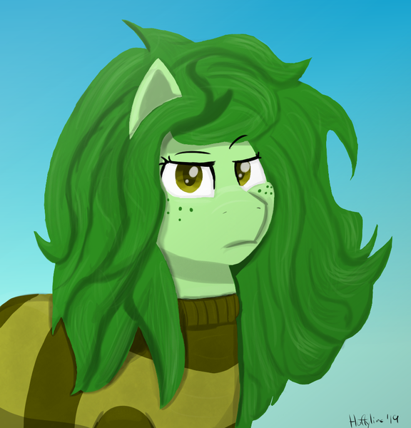 Size: 945x985 | Tagged: safe, artist:huffylime, derpibooru import, wallflower blush, ponified, earth pony, pony, bust, clothes, equestria girls ponified, portrait, sweater