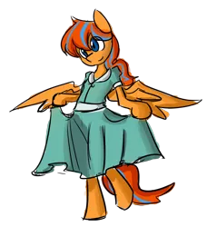 Size: 1640x1800 | Tagged: artist:spheedc, bipedal, clothes, crossdressing, derpibooru import, digital art, dress, male, oc, oc:cold front, pegasus, safe, semi-anthro, simple background, solo, transparent background, unofficial characters only