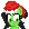 Size: 104x104 | Tagged: safe, artist:enragement filly, derpibooru import, oc, oc:anonfilly, pegasus, pony, blushing, bust, female, filly, looking down, pixel art, solo