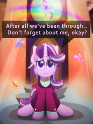 Size: 4000x5333 | Tagged: artist:sol-r, butterfly, clothes, derpibooru import, headmare starlight, older, older starlight glimmer, rainbow, safe, solo, starlight glimmer, text, the last problem