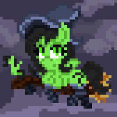 Size: 168x168 | Tagged: safe, artist:enragement filly, derpibooru import, oc, oc:anonfilly, pegasus, pony, animated, blinking, broom, clothes, female, filly, flying, flying broomstick, hat, pixel art, socks, solo, stockings, thigh highs, witch, witch hat