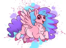 Size: 2216x1641 | Tagged: safe, artist:bellbell123, derpibooru import, oc, oc:bella pinksavage, unofficial characters only, pegasus, pony, abstract background, cute, female, fluffy, flying, mare, ocbetes, solo