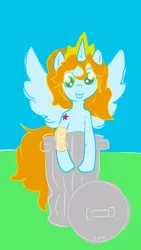 Size: 1080x1920 | Tagged: safe, artist:drunken bubblez, deleted from derpibooru, derpibooru import, oc, alicorn, pony, alicorn oc, horn, o.c., trash can, wings