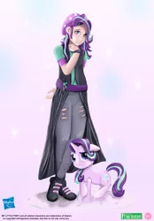 Size: 1200x1729 | Tagged: safe, artist:chopsticks, derpibooru import, edit, kotobukiya, starlight glimmer, human, pony, equestria girls, boots, clothes, cute, female, figure, glimmerbetes, hat, human coloration, human ponidox, humanized, logo, logo edit, logo parody, looking at you, mare, self ponidox, shoes, smiling, style emulation, watch, wristwatch