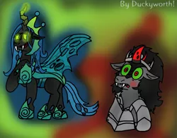 Size: 1009x792 | Tagged: artist:duckyworth, chrysombra, derpibooru import, female, king sombra, male, queen chrysalis, safe, shipping, straight, the ending of the end, ultimate chrysalis