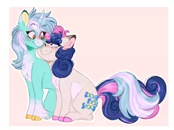 Size: 1368x1024 | Tagged: safe, artist:wanderingpegasus, derpibooru import, bon bon, lyra heartstrings, sweetie drops, classical unicorn, earth pony, pony, unicorn, the big mac question, adorabon, blushing, cheek fluff, chest fluff, cloven hooves, cute, digital art, ear fluff, female, intertwined tails, leonine tail, lesbian, lyrabetes, lyrabon, mare, one eye closed, pale belly, shipping, socks (coat marking), tail, unshorn fetlocks