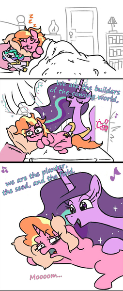 Size: 764x1803 | Tagged: safe, artist:jargon scott, derpibooru import, edit, luster dawn, princess celestia, starlight glimmer, alicorn, pony, unicorn, the last problem, alicornified, communism, exploitable meme, female, meme, princess starlight glimmer, printheth thun, race swap, stalin glimmer, starlicorn, this will end in communism, xk-class end-of-the-world scenario