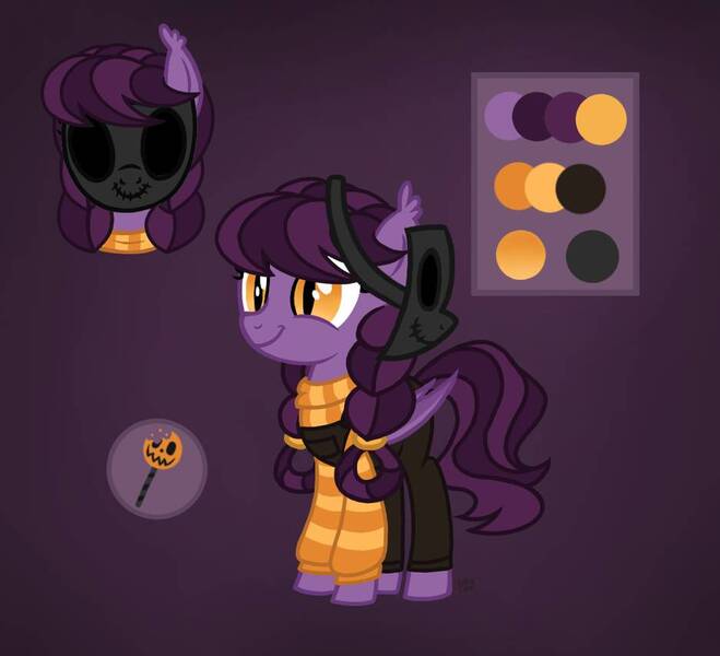 Size: 937x853 | Tagged: safe, artist:pgthehomicidalmaniac, derpibooru import, oc, oc:trickster treat, bat pony, pony, clothes, female, filly, overalls, reference sheet, solo, sweater