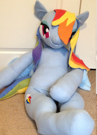 Size: 319x445 | Tagged: safe, artist:bigsexyplush, derpibooru import, anthro, pegasus, pony, semi-anthro, anthro plushie, female, irl, life size, mare, photo, plushie, sex doll, sex toy, solo, stupid sexy rainbow dash, wet, wet mane