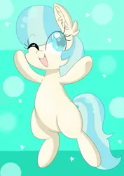 Size: 2893x4092 | Tagged: safe, artist:meowmavi, derpibooru import, coco pommel, earth pony, pony, chibi, cocobetes, colored pupils, cute, ear fluff, eye clipping through hair, female, filly, heart eyes, high res, mare, missing cutie mark, one eye closed, open mouth, solo, wingding eyes, wink