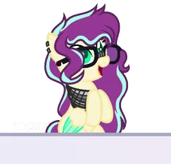 Size: 679x649 | Tagged: safe, artist:yourrdazzle, derpibooru import, oc, oc:serenity sound, pegasus, pony, base used, female, glasses, mare, simple background, solo, transparent background, two toned wings, wings