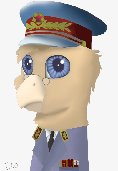 Size: 401x580 | Tagged: safe, artist:josipbrozbeforehoes, derpibooru import, oc, oc:grover vi, unofficial characters only, gryphon, equestria at war mod, communism, dictator, solo, tito