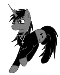 Size: 802x996 | Tagged: safe, artist:ruchiyoto, derpibooru import, oc, oc:black cross, pony, unicorn, base used, simple background, solo, white background