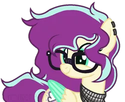 Size: 600x489 | Tagged: safe, artist:yourrdazzle, derpibooru import, oc, oc:serenity sound, pegasus, pony, base used, female, glasses, mare, simple background, solo, transparent background, two toned wings, wings
