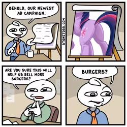 Size: 997x997 | Tagged: safe, artist:mysticalpha, derpibooru import, edit, twilight sparkle, pony, butt, comic, dock, plot, stonetoss