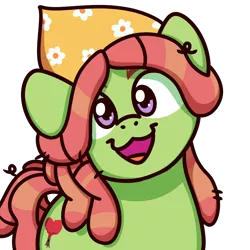 Size: 1000x1000 | Tagged: safe, artist:sugar morning, derpibooru import, tree hugger, earth pony, pony, bust, cat face, cat smile, cute, female, huggerbetes, looking at you, mare, open mouth, simple background, smiling, solo, sugar morning's smiling ponies, transparent background