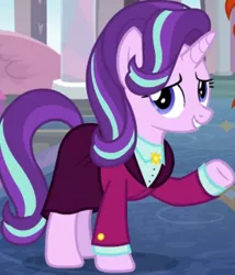 Size: 600x700 | Tagged: safe, derpibooru import, edit, edited screencap, screencap, starlight glimmer, pony, unicorn, the last problem, cropped, cute, female, glimmerbetes, low quality, mare, older, older starlight glimmer, raised hoof, solo