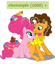 Size: 210x243 | Tagged: safe, derpibooru import, cheese sandwich, pinkie pie, derpibooru, the last problem, cheesepie, female, male, meta, older, older cheese sandwich, older pinkie pie, shipping, straight, tags