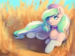 Size: 1112x834 | Tagged: safe, artist:justilustrator, derpibooru import, oc, oc:foxyhollows, pegasus, pony, collar, female, hat, mare, solo