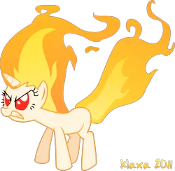 Size: 4000x3906 | Tagged: safe, artist:klaxa, derpibooru import, twilight sparkle, pony, unicorn, feeling pinkie keen, angry, female, furious, mane of fire, mare, rage, rapidash twilight, red eyes, simple background, sin of wrath, solo, tail of fire, transparent background, unicorn twilight, vector, video game reference, watermark