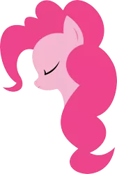 Size: 3000x4473 | Tagged: safe, artist:xpesifeindx, derpibooru import, pinkie pie, earth pony, pony, bust, eyes closed, female, lineless, mare, minimalist, modern art, portrait, simple background, solo, transparent background, vector