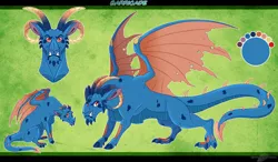 Size: 1620x945 | Tagged: artist:bijutsuyoukai, derpibooru import, dragon hybrid, hybrid, interspecies offspring, magical gay spawn, oc, oc:barricade, offspring, parent:dragon lord torch, parent:grogar, reference sheet, safe, solo