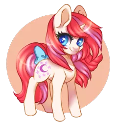 Size: 861x899 | Tagged: safe, artist:cabbage-arts, derpibooru import, moondancer, moondancer (g1), pony, unicorn, bow, cute, dancerbetes, female, g1, smiling, tail bow