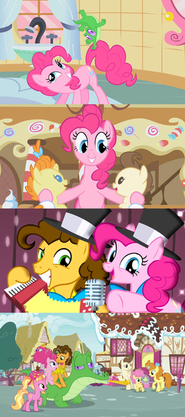 Size: 1280x2880 | Tagged: safe, derpibooru import, edit, edited screencap, screencap, cheese sandwich, gummy, li'l cheese, luster dawn, pinkie pie, pound cake, pumpkin cake, alligator, earth pony, pegasus, pony, unicorn, baby cakes, feeling pinkie keen, pinkie pride, the last problem, accordion, awww, baby, baby pony, babysitting, cake twins, callback, cheesepie, comic, cupcake, family, female, foal, food, full circle, glowing horn, heartwarming, horn, male, microphone, montage, musical instrument, older, older cheese sandwich, older gummy, older pinkie pie, older pound cake, older pumpkin cake, party horn, ponyville, screencap comic, shipping, siblings, straight, sugarcube corner, the magic of friendship grows, then and now, twins