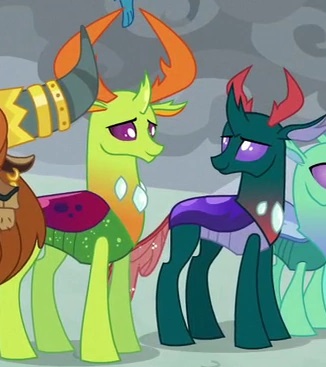 Size: 326x367 | Tagged: brotherly love, brothers, changedling, changedling brothers, changeling, changeling king, cropped, cute, derpibooru import, edit, edited screencap, editor:thomasfan45, king thorax, male, pharynx, prince pharynx, prince rutherford, royal brothers, safe, screencap, siblings, smiling, the ending of the end, thorax, yak