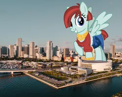Size: 3344x2675 | Tagged: safe, artist:cheezedoodle96, derpibooru import, valley glamour, pony, female, florida, giant pony, giantess, highrise ponies, irl, macro, miami, photo, ponies in real life