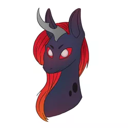 Size: 2000x2000 | Tagged: safe, artist:kitty_love, derpibooru import, oc, oc:king phoenix embers, unofficial characters only, changeling, dracony, dragon, hybrid, pony, bust, portrait, red changeling
