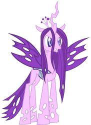 Size: 1823x2500 | Tagged: changeling, changeling queen, derpibooru import, edit, female, fusion, ponyar fusion, queen chrysalis, recolor, safe, simple background, solo, starlight glimmer, transparent background, vector, vector edit