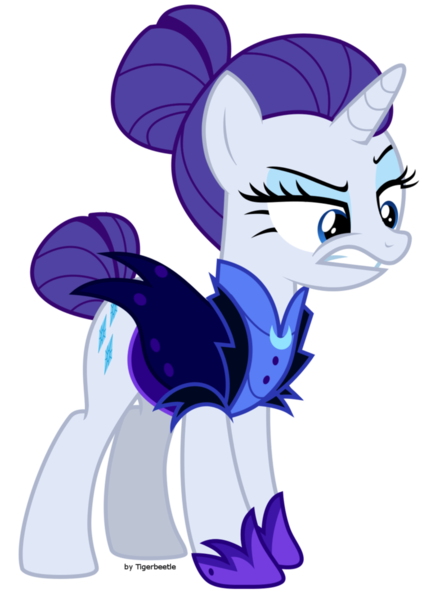 Size: 750x1066 | Tagged: safe, artist:tigerbeetle, derpibooru import, rarity, pony, unicorn, the cutie re-mark, alternate timeline, angry, female, lightly watermarked, mare, night maid rarity, nightmare takeover timeline, simple background, solo, takeover, timeline, transparent background, upset, watermark