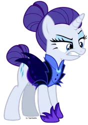 Size: 750x1066 | Tagged: safe, artist:tigerbeetle, derpibooru import, rarity, pony, unicorn, the cutie re-mark, alternate timeline, angry, female, lightly watermarked, mare, night maid rarity, nightmare takeover timeline, simple background, solo, takeover, timeline, transparent background, upset, watermark