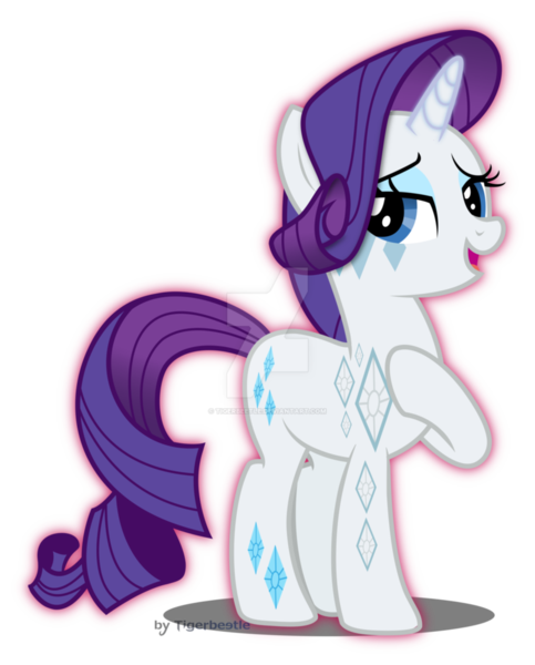 Size: 802x996 | Tagged: artist:tigerbeetle, bedroom eyes, cutie mark, cutie mark magic, derpibooru import, diamond, diamonds, element of generosity, glow, glowing body, glowing horn, horn, lightly watermarked, pointing at self, proud, rarity, safe, simple background, solo, transparent background, watermark