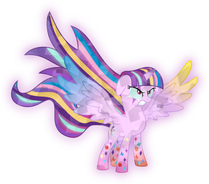 Size: 952x839 | Tagged: safe, artist:kimberlythehedgie, derpibooru import, applejack, fluttershy, pinkie pie, rainbow dash, rarity, spike, starlight glimmer, twilight sparkle, alicorn, crystal pony, alicornified, angry, battle pose, battle stance, colored wings, combination, combined magic, crystal, crystallized, cutie mark magic, dragon ball z, female, floppy ears, for equestria, furious, fusion, glow, glowing body, glowing cutie mark, gradient hooves, gradient wings, image, infuriated, mane seven, mane six, multicolored wings, multiple cutie marks, not twilight sparkle, png, powerful, princess, princess starlight glimmer, princessified, race swap, rainbow power, rainbow power-ified, ready to fight, simple background, solo, this isn't even my final form, transparent background, united equestria, wat, wings