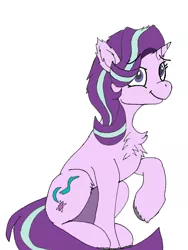 Size: 768x1024 | Tagged: safe, artist:danksailor, derpibooru import, starlight glimmer, pony, unicorn, chest fluff, cute, female, fluffy, glim glam, glimmerbetes, glimmy, mare, raised hoof, solo