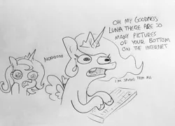 Size: 1200x864 | Tagged: safe, artist:tjpones, derpibooru import, princess celestia, princess luna, pony, crying, duo, female, internet, keyboard, open mouth, rule 34, s1 luna