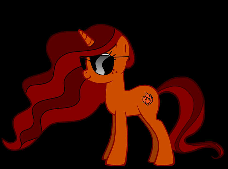 Size: 1577x1166 | Tagged: safe, artist:general zoi, derpibooru import, oc, oc:firemoon phoenix, unofficial characters only, phoenix, pony, unicorn, pony creator, horn, solo, sunglasses, unicorn oc