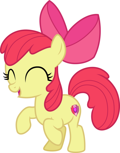 Size: 1838x2339 | Tagged: safe, artist:cloudyglow, artist:parclytaxel, derpibooru import, edit, editor:slayerbvc, vector edit, apple bloom, earth pony, pony, the break up breakdown, .ai available, adorabloom, bow, cropped, cute, cutie mark, eyes closed, female, filly, hair bow, open mouth, simple background, solo, the cmc's cutie marks, transparent background, vector