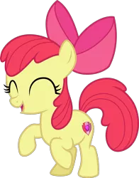 Size: 1838x2339 | Tagged: safe, artist:cloudyglow, artist:parclytaxel, derpibooru import, edit, editor:slayerbvc, vector edit, apple bloom, earth pony, pony, the break up breakdown, .ai available, adorabloom, bow, cropped, cute, cutie mark, eyes closed, female, filly, hair bow, open mouth, simple background, solo, the cmc's cutie marks, transparent background, vector