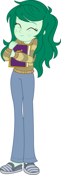 Size: 4388x12492 | Tagged: safe, artist:marcorois, derpibooru import, wallflower blush, equestria girls, equestria girls series, forgotten friendship, absurd resolution, book, clothes, eyes closed, female, pants, shoes, simple background, smiling, solo, sweater, transparent background, vector, yearbook